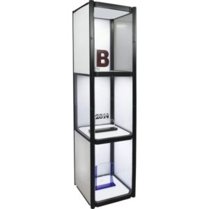 TWIST PORTABLE DISPLAY CABINET WITH 3 SHELVES