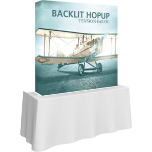 HOPUP 5FT BACKLIT STRAIGHT TABLETOP TENSION FABRIC DISPLAY