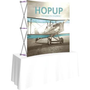 HOPUP 5.5FT CURVED SQUARE TABLETOP TENSION FABRIC DISPLAY