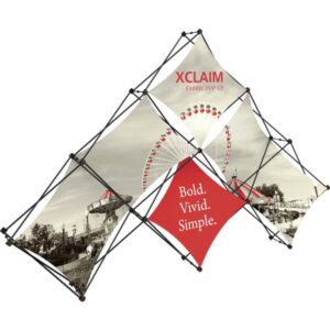 XCLAIM 10FT 6 QUAD PYRAMID FABRIC POPUP DISPLAY KIT 01