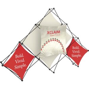 XCLAIM 10FT 6 QUAD PYRAMID FABRIC POPUP DISPLAY KIT 02