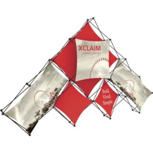 XCLAIM 14FT 10 QUAD PYRAMID FABRIC POPUP DISPLAY KIT 01