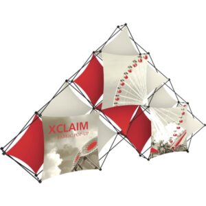 XCLAIM 14FT 10 QUAD PYRAMID FABRIC POPUP DISPLAY KIT 02