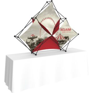 XCLAIM 8FT TABLETOP 3 QUAD PYRAMID FABRIC POPUP DISPLAY KIT 02